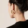Classico francese vintage orecchino fascino moda semplice donna borchia tinta unita ottone gioielli per feste all'aperto