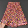 Dernier tissu de dentelle de Tulle nigérian africain de haute qualité avec paillettes broderie couture Guipure Organza robes de bal 5 mètres 210702