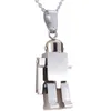 Stainless Steel Flexible Robot Pendant Necklace Cute Women Chain Necklaces for Gift Party Fashion Jewelry Accessories