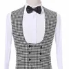 Herenvesten Houndstooth Vest met Double Breasted voor Herenpak Single One Piece Casual Man Vaillet Mode Kostuum