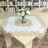 BEIGE / Bianco rotondo quadrato quadrato Dinning da pranzo da sposa tavolo runner runner ricamo ricamo tovaglia 210626