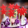 Drapeau de gâteau d'anniversaire givré carte insérée étoile à cinq branches en forme de prune avec des étoiles scintillantes amour inserts brillants autres fournitures de fête festive