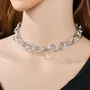 collar de cadena de plata collar