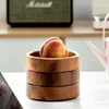 Dishes & Plates 1PCS Walnut Wood Serving Tray Square Rectangle Breakfast Sushi Snack Bread Dessert Cake Plate Easy Carry Stratific251q