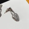 Boucles d'oreilles bijoux femmes diamants concepteur boucle d'oreille clous d'oreille lettre loquet luxes coeur mode argent aiguille Weote