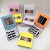 5 Farben Wimpernverpackungen, 25 mm Nerzwimpern, dramatische Streifenwimpern, Augenspiegel, Wimpernboxen, Setbox, individuelle Private-Label-Verpackung