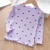 2020 New Spring Cotton Girls T-Shirt Long Sleeve Baby Kids O-Neck Bottoming Shirt for Children Clothes Cute Heart Girl Tops 835 Y2