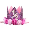 Crown Baby Headbands Girls Birthday Party Hairs Accessories Milky White Gold Silver Plated Figures Kids Flower Fashion Hair Band 4 5jm G2