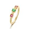 Cluster Rings Luxury Women's 14k Gold Ring Amethyst Diamante Färgglada Bizuterias för Agate Turkos Anillos de Bizuteria Bague Etoile