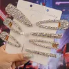 Золотые коляски для волос зажимы Barrettes Простые хрустальные штифты Bobby Clip для женских женских модных украшений и песчаных