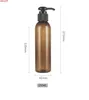 (30 pezzi) 150 ml vuoto rotondo marrone forma pompa per sapone liquido bottiglia per lozione shampoo gel doccia contenitore per dispenser a vite alta quantità