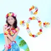 Flores decorativas grinaldas de flor havaiana conjunto colar headband bracelets guirlanda lei party fontes vestido