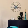 Decorative Objects & Figurines Metal Compass Wall Hanging Distressed Retro Art Hanger Decor Bedroom Living Room Garden Home Bar Coffee Shop