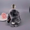 Mini kanin Keychain kanin päls pompom nyckelringar kvinnor väskor dekorativa hängande bilnycklar tillbehör baby plysch leksaker y0306