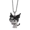 Hip Hop Iced Out Little Devil Cartoon Pendant Necklace White Gold Plated Micro Paved Zircon Bling Jewelry for Men Women