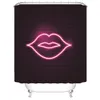 Custom 3D Lip Shower Curtain Set 4PCS Red Lips Printed Designers Bathroom Set Toilet Cover Mat In Stock for Women1686571