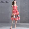 Fashion Designer dress Summer Women Dress Spaghetti Strap Floral-Print Vacation Ball Gown Dresses 210524