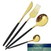 24 pcs ouro de aço inoxidável armadilha de talheres conjunto facas garfos café colher de jantar conjunto de utensílios de cozinha