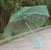 Bröllop gynnar färgstarkt klart PVC-paraply långt handtag regn solparasol se genom paraplyer sn2335