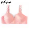 Bras Kobiety Plus Size Bra Front Zamknięcie Push Up Cienka Bawełniana Bielizna Bezprzewodowa Bez Szwu Bralette Kobieta Brassiere Dla Dużego Piersi