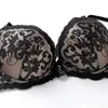 Bra Set Women Push Up Brassiere For Mature Lady Appliques Fern Pattern Underwired Bow Decoration Lingerie Women 210715