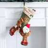 Santa Claus Snowman Riding Dert Christmas Kousen Creatieve Thuis Open haard Decoraties Sokken Kids Gift Tassen Candy Holder