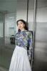 Örgü Üst Uzun Kollu T Gömlek Bkz. Çiçek Baskı Tshirt Kadın Tee Bayanlar Kore Tarzı Tops 210427