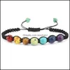 Armband smycken pärlor, strängar xinjiao stil 8mm sju chakras stenpar kvinnor pärla armband kvinnlig yoga droppleverans 2021 f8yer