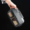 WORTHBUY Japanese Kids Lunch Box 304 stainless steel Bento With Compartment Tableware Microwave Food Container 210709