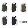 Voboom Wool Tweed Mens Waistcoat Single-breasted Sillbone Slim Monterad kostym 007 210923