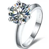 Brilliant Forever 2ct Test Pozytywny D Kolor VVS1 Moissanite Engagement Platinum 950 Ring