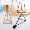 Nordic Simple Geometric Decoration Candlestick Decoration Line Beauty Wrought Iron Creative Candle Holder Home Accessories 210727