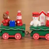 Decoratieve objecten beeldjes hout kerstversiering Kleine trein kinderen kleuterschool feestelijke ornamenten kinderen geschenken xmas presenteert