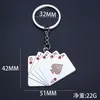 Red Black Royal Flush Poker Playing Card Key Ring Metal Keychain Bag Hangende mode -sieraden Will en Sandy
