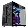 Gamekm Robin Gaming Computer Case Mid-Tower Side Transparent Tempered Glass Panel Micro-ATX ATX RGB USB 3.0 1.0hdd SSD för stationär PC - Svart