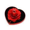 2pcs kırmızı ve pembe renkler kalp şeklindeki gül yüzük kutusu boş çiçek önerisi konteyner hediye sargısı