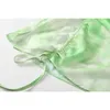 Зеленый галстук краситель мини-платья женщин клубная одежда бар сексуальный спагетти ремешок урожая платья женские шнурки шнуровки шнурок тонкий Vestidos 210515