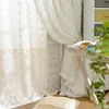 Pasple12 Koreański Kreatywny Biały Koronki 3D Rose Curtain Pink Voile Custom Window Excreens do małżeństwa Salon Sypialnia WP148-40 210712