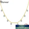 Collares colgantes Plata de Ley 925 auténtica deslumbrante circonita cúbica círculo redondo CZ para mujer joyería de plata esterlina SCN299267V