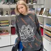 Harajuku Angel Embroidery Knit Female Pullovers Y2K Long Sleeve Women's Sweater Loose Oversize Woman Sweaters Plus Size Clothing 210521