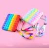 Party Favor Fidget Toys Pencil Case Simples Sensory Antistress Silicone Bubble Stationery Storage Bag for Children Push