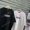 21SS男性プリントTシャツPolos Designer Crewレタープリントパリ服半袖メンズシャツタグホワイトブラック06