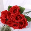 Artificial Rose Flower Bouquet 9/10/12/18 Heads Silk Roses Bouquet Romantic Wedding Party Home Decoration Flowers