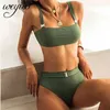 Bikini Set High Waist Women Sexy Swimwear Straps Bathing Suit Swimming Beach Wear Biquini Mujer Brazilian Swimsuit Female 210621