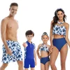 Verão Família Swimsuit Mamãe e Me Roupas Mãe Pai filho Mãe Filha Beach Shorts Casal Matching Swimwear 210521