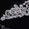 Copricapo di lusso argento cristalli di pavone corone nuziali scintillanti diademi nuziali pezzi di testa di strass accessori per capelli