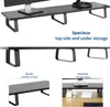 Czarne drewno 39-calowe szerokie długie stojak na pulpit, ergonomiczny telewizor, podwójny monitor, laptopa, pionek i biurko Organizator blatu (stand-v000dl)
