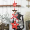 Party Favor Red Wooden Christmas Drop Pendants Bowknot Heart Star Snowflake Ornament Home Xmas tree Decorations