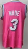 Mężczyźni Dwyane Wade Koszykówka Jersey 3 Haft i zszyty Kolor Zespół Czarny Czerwony Biały Niebieski Żółty Oddychający Czysta Bawełna Dla Sport Wentylatory Koszula Najwyższej Jakości