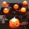 Décorations de fête d'Halloween fournitures led électronique citrouille lanterne atmosphère décoration lumière lueur jouet bougies 2 styles